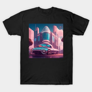 Retro futuristic city aesthetic T-Shirt